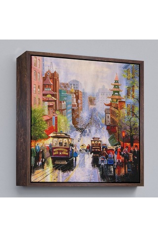 Çerçeveli Aşağı California Sokak Gelen Nob Hill Thomas Duvar Tablosu-5825