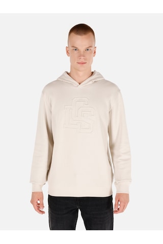 Colin's Colins Normal Kesim Kapüşonlu Baskılı Bej Erkek Sweatshirt Cl1069832 Lıght Beıge