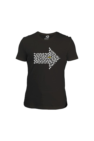 Erkek V Yaka Gri Tshirt Yön Okları 001