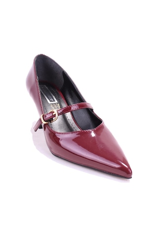 Dagoster Dza07-389100 Bordo Rugan Stiletto Topuklu Kadın Ayakkabı Bordo