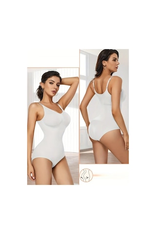 Mistirik Mamey Model Bel Göbek Ve Karın Sıkılaştırıcı Seamless Çıtçıtlı Korse Beyaz Renk8 Beyaz
