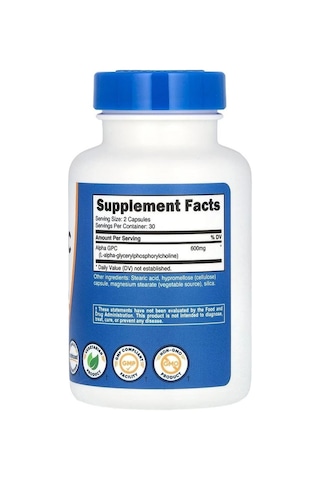 Alpha Gpc, 600 Mg, 60 Kapsül 30 Servis Kapsül Başına 300 Mg Usa Menş.