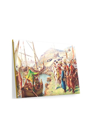 Cakasepetim İstanbul Fethi Fatih Sultan Mehmet Gemileri Karadan İndirilmesi Ahşap Mdf Tablo