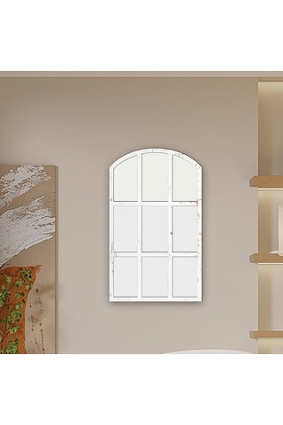 Pazly Taklit Suntek Kemerli Izgara Duvar Bölmesi Ayna Beyaz