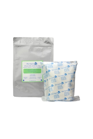 Marispacks 500 G X 2 Adet Silikajel Nem Alıcı Paket Nonwoven, Aluminyum Doypack Ambalajda