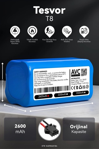 Tesvor T8 2600mah Robot Süpürge Bataryası K.k
