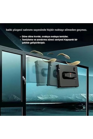 Sz4-21 Pureview Cam Silme Robotu Kumandalı Çift Yönlü Su Püskürtme Açık Gri