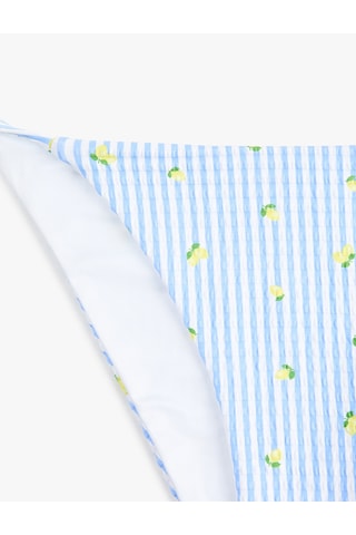 Koton Yanları İpli Limon Baskılı Pötikareli Bikini Altı Beyaz Desenli 6sak00073mm