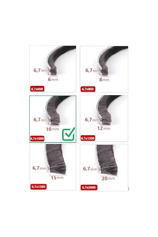 Cam Balkon, Sürgülü Kapı Fitili, Kıl Fitil Taban 6,7 Mm, Yükseklik 10 Mm, Uzunluk 10 Metre 67x1000 Diğer