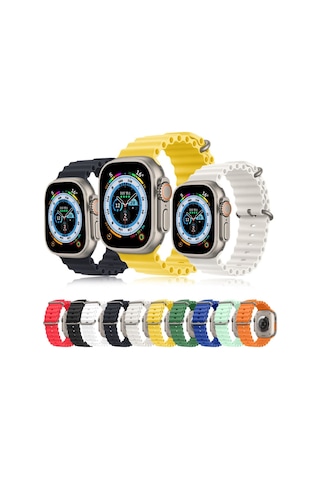 Watch Uyumlu 42mm 44mm 45mm 49mm 1/2/3/4/5/6/se/7/8/ultra Kordon Silikon Kordon