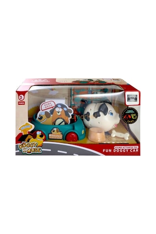 Sesli Sevimli Köpek Ve Arabası - Siyah