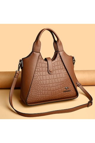 Yeni Stil Net Kırmızı Taş Desen Dikişli Şık Çok Yönlü Dayanıklı Şık Bayan El Çantası Omuz Askılı Postacı Çantası Bej Ana Resim Rengi Diğer