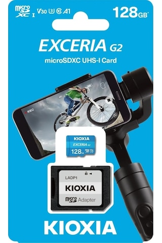 Kıoxıa 128gb Exceriag2, Lmex3l128gg2, A2 V30 4k, Cl10, 160mb/s, Microsd Kart Bellek Sd Adaptörlü