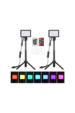 Andoer Rgb Dolgu Işığı Led Video Işıkları Siyah 2'li Paket Siyah