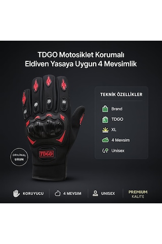 Tdgo Motosiklet Korumalı Eldiven Yasaya Uygun 4 Mevsimlik