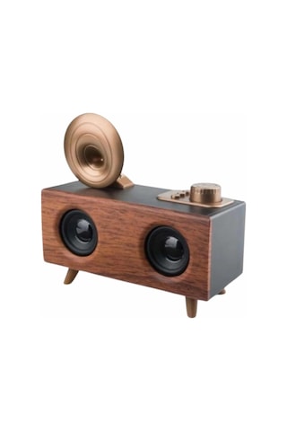Buğz Bluetooth Nostalji Speaker Radyo Gramofon Ahşap Renk Vintage