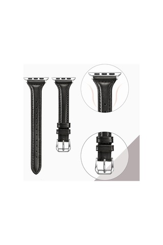E2M Apple Uyumlu Watch 42-44mm KRD-13 Deri Kırmızı Kordon