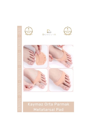 Parmakpadi Ergonomik Hava Kanallı Kaymaz Topuklu Ayakkabı Ten Rengi Jel Orta Parmak Metatarsal Pad