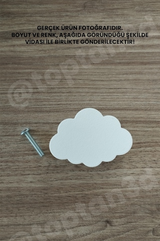8 Adet - Beyaz Bulut Dolap Kulpu, Modern Mobilya Kulpu, Bulut Kulp Kulp Vidası Dahildir Sarı