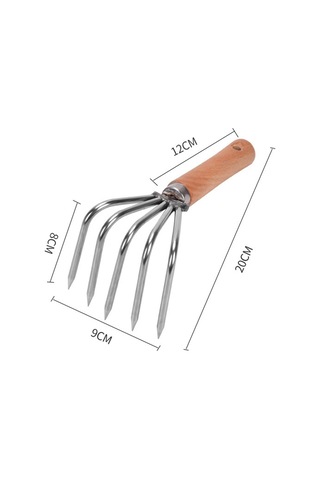 Suntek El Tırmık Ahşap Saplı Kültivatör Kısa-sap-5-diş