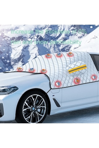 Dancemonkey Araba Kış Ön Cam Kar Kalkanı, 12 Mıknatıs Yorgan, Kalın Araba Giyim