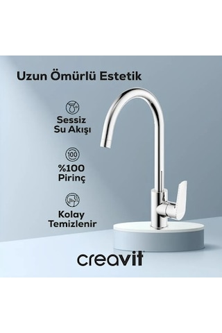 Krom Mutfak Eviye Bataryası İle Kullanım Kolaylığı Açık Gri