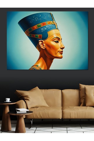 Nefertiti Mısır Kraliçesi Portre Dekoratif Kanvas - Mdf Ahşap Tablo