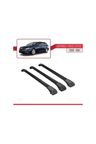 Chevrolet Cruze 2009-2016 Arası İle Uyumlu Ace-1 Ara Atkı Tavan Barı Siyah 3 Adet Bar