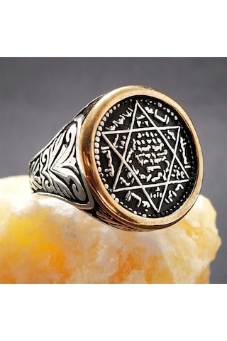 Vog Hz. Süleyman Mührü Otantik Model 925 Ayar Gümüş Erkek Yüzük