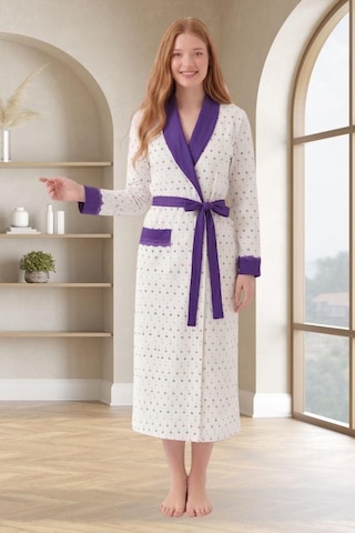 Mecit Pijama Mecit 6357 Mor Kadın Büyük Beden Uzun Sabahlık