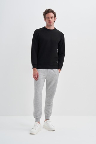Cazador 50460 Erkek Bisiklet Yaka Sweatshirt Siyah