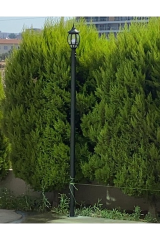 237 Cm Sekizgen Direkli Bahçe Armatürü - Bahçe Lambası -siyah