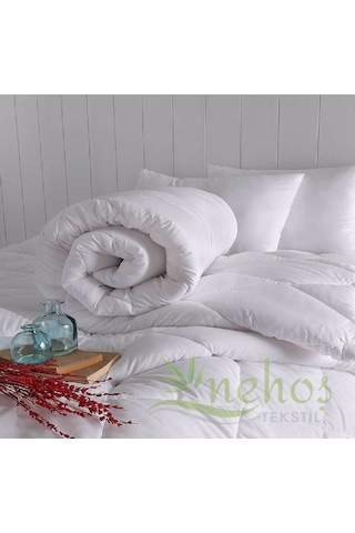 Çift Kişilik Antibakteriyel Mikrofiber Saten Beyaz Yorgan Beyaz