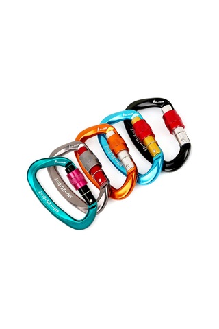 Leezsing Aviation Alüminyum 25kn Dayanıklı D Tipi Kilitli Dağcı Kilit, Tek Elle Kullanılabilir, Outdoor Spor Ve Çanta İçin Gri Çok Renkli