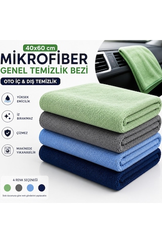 Muggio 40x60 Mikrofiber Genel Temizlik Bezi Oto İç Dış Temizlik Bezi İz Tüy Hav Bırakmaz 1 Adet