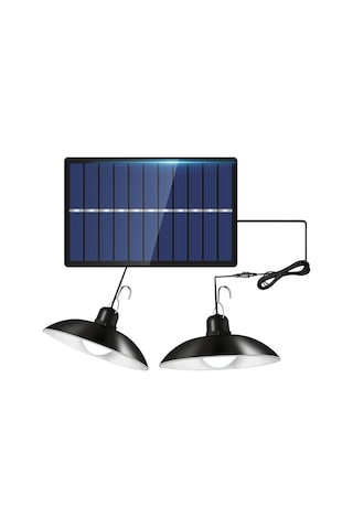 Sones Ip65 Su Geçirmez Dış Mekan Güneş Enerjili Led Ampul Avize İç Mekan Işıkları, Özellikler: Uzaktan Kumandasız Çift Beyaz Işık