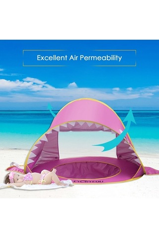 Pazly Anında Açılır Çocuk Çadırı - Uv Koruma, Havuz Tasarımlı Pembe, Plaj & Bahçe Keyfi Pembe