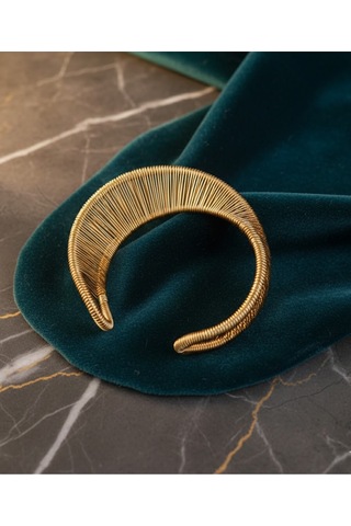 Caş Dekorasyon Gold Renk Metal Kelepçe Bileklik Altın