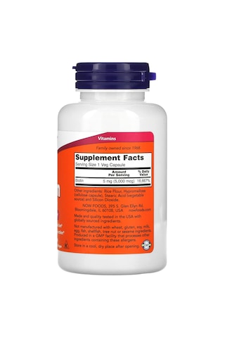 Now Foods, Biotin, 5,000 Mcg, 120 Veg Capsules