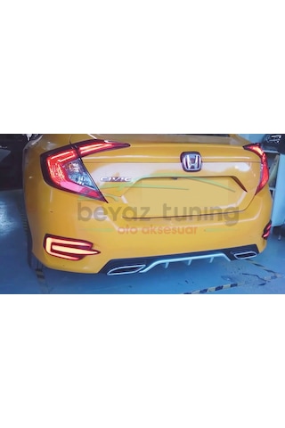 Honda Civic Fc5 Arka Difüzör Tampon Plastik  Amg Model 201