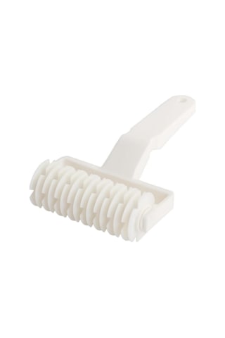 Vkemall Büyük Boy Pizza Kesici Tekerleği - Pp Malzeme Izgara Desenli Mutfak Aracı - Opp Çanta Paketli Beyaz