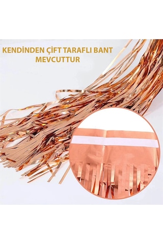 Rose Gold Püsküllü Kapı Perdesi - Parti, Bekarlığa Veda, Doğum Günü 1x2 M Diğer