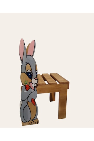 Rabbit Ahşap Tamamı El Yapımı Çocuk Sandalyesi