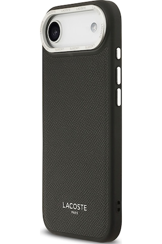Apple Uyumlu iPhone 17 Air Kılıf Lacoste Lisanslı M-safeli Champs Elysees Pu Deri Tasarımlı Kapak Siyah Siyah