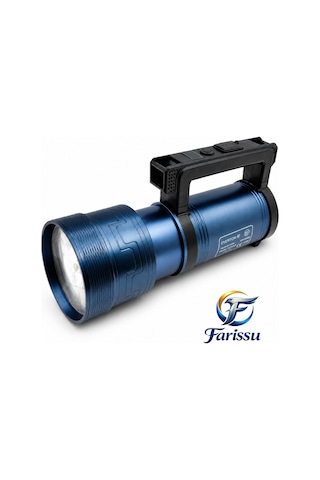 Everton Rt-829 Şarjlı Zoomlu Led El Feneri - 15000 Lümen, 3 Km Menzil, Powerbank Özellikli Mavi