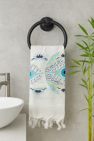 Bambu Baskılı Plaj Havlusu Peştemali Organik Bambu 90x170 İnce Peştemal Modern Nazar