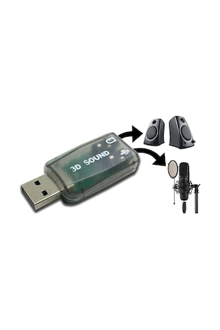 AoGo USB 3D Sound Harici Ses Kartı