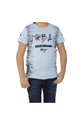 Toontoy Kids Toontoy Erkek Çocuk T-shırt Çocuk Urban Baskılı Mavi