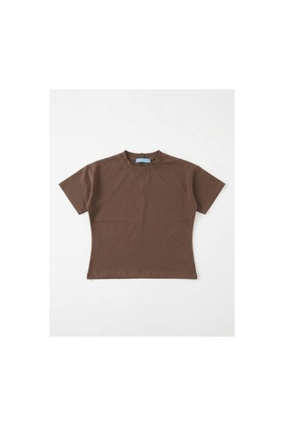 Poala Kids Basic Overisize Tshirt Kahverengi