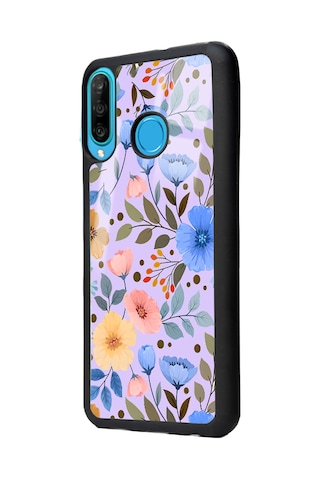 Huawei P30 Lite Çiçek Bahçesi Tasarımlı Glossy Telefon Kılıfı Çok Renkli
